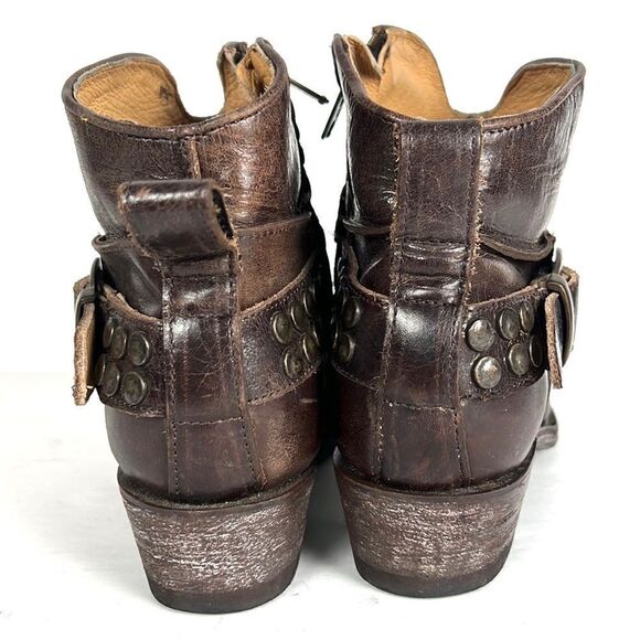 Five Worlds Cordani Serene Studded Cowboy Booties Brown Leather Side Zip 7 1/2 - Picture 10 of 16